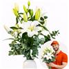 EFIORI 3B eFiori - Mazzo di Fiori Veri e Freschi - CONSEGNATI da un FIORISTA A MANO, Lilium Bianchi Profumati - Dedica Personalizzata e Consegna a Domicilio (3 Lilium)