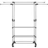 LANTUS Appendiabiti, appendiabiti con ruote, 78 x 42 x (70-150) cm (acciaio inox)