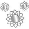 Gicos Set 3 specchi tondi forma sole da parete in plastica libera installazione 25/35 CM shabby chic colore bianco anticato MOG-836909
