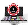 HEITOK Set Poker 300 Fiches Numerate 11,5g Nucleo Metallo - Valigetta Alluminio, Carte, Dadi, Bottoni Blind per Texas Hold'em Professionale