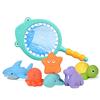 NIWWIN Set da Bagno per Bambini, Giocattoli da Bagno con Rete da Pesca a Forma di Pesce, 6 Animali Marini Colorati, Giochi Acquatici per Neonati e Bambini