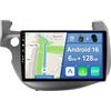 YUNTX [6GB+128GB] Autoradio 2 DIN Android 15 per Honda Fit Jazz (2007-2014)-[Incorporato Carplay/Android Auto/DSP/GPS]-10.1 pollici IPS Touchscreen-CAM+MIC-DAB/Mirror Link/Bluetooth 5.0/WiFi/USB/4G