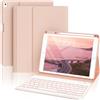 OYEEICE Custodia per Tastiera con Tasti Anti-Caduta per iPad 9a/ 8a/ 7a Generazione 10,2 Pollici, Tastiera con Tasti Ingranditi per iPad Pro 10,5 /iPad Air 3a Generazione (Rosa, stile classico)