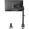 Wali singolo monitor LCD Full Motion supporto regolabile adatta a uno schermo fino a 68,6 cm, inclinabile, girevole, ruota, capacità 10 kilogram, c-clamp base e optional Grommet base Black Single Arm-Original