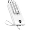 VEEKTOMX Power Bank 20000mAh Powerbank con Cavi Integrati Caricatore Portatile USB C Batteria Esterna con 5 Uscite e 2 Ingressi Compatibile con iPhone Huawei Xiaomi (20000mAh-Bianca)