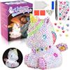 HappyGoLucky Unicorno Bambina Regalo, Kit Lavoretti Creativi per Bambini LED Luce Notturna, 4D Diamond Painting Kit Completo, Regalo & Giochi Bambina 3-10 anni Femmina