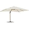 Konte.Design Ombrellone a braccio ORION in alluminio effetto legno, telo beige 3×4
