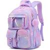 PIG PIG GIRL Zaino per bambini per ragazze Borse da scuola per studenti delle scuole medie Borsa per libri per la scuola elementare, Viola, Taglia unica, Carino