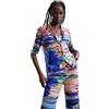 Desigual Camicia Manica Corta Collezione Donna, Blu, S