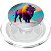 Buffalo Bison Watercolor Art Paint Buffalo American Bison Western Watercolor PopSockets PopGrip per MagSafe