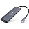 InLine 8 in 1 USB-C Multihub, docking station, 8 K HDMI & DisplayPort, 1 USB-C PD 3.0 100 W, 2 dati USB-A, Ethernet, microSD e SD, MST, per laptop, PC, MacBook e altro ancora, 33278B