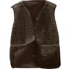 Yutdeng Gilet in Pile da Donna Invernale Caldo Senza Maniche Sherpa Teddy Gilet in Peluche Tinta Unita Scollo a V Gilet in Pelliccia Spessa Casual Giacca con Tasche Fluffy Outwear,Beige,S