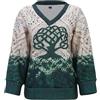 Generisch Maglione da donna con albero della vita celtico, scollo a V, effetto maglia 3D con motivo Yggdrasil | Top vichingo casual e mistico, Stile N01 Verde, S