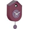 Karlsson Grato - Orologio da parete a cucù con pendolo oscillante, colore: Viola scuro e lavanda morbida