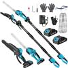 finade Motosega e Tagliasiepi a Batteria Telescopica, 4 in 1 Kit Potatura Sega Elettrico Mini Motosega, 4* Catene 6, 2 * 4000 mAh Batterie Ricaricabili per Tagliare Giardini, Arbusti, Rami Fino a 3,95 Metri
