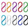 REBECCAGIBSON 10 moschettoni a S, colorati, doppi moschettoni da 51 mm, a forma di S, in alluminio, mini moschettoni, per escursioni, pesca, campeggio, viaggi