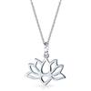 Bling Jewelry Fiore Di Loto Aperto Di Giglio Di Fiori Di Zen Buddhista Ciondolo Collana Per Donne Adolescenti Yogi .925 Argento Sterling