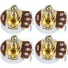 FLEOR Potenziometro Full Size B500K per basso, controllo tono e volume, L15 mm, con asse corto diviso placcato oro