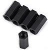 Walfront 100Pcs M3 Femmina a M3 Femmina Filettato Esagonale Distanziatore Pilastro 8mm 10mm 12mm 15mm Nylon Nero (12mm)