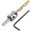 Kuuleyn Set di Punte per Trapano per smusso, Punta per Trapano svasatore in Acciaio per carpenteria Utensile per alesatura per Lavorazione del Legno Gambo Tondo con Chiave Esagonale(5mm)