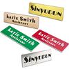 SINYUDUN Custom Laser Inciso Name Badges con Pin, Magnetico, Adesivo, o Blank Backing, Durevole Tag Personalizzato Nome (2,5 cm x 7,6 cm)