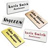 SINYUDUN Custom Laser Inciso Name Badges con Pin, Magnetico, Adesivo, o Blank Backing, Durevole Tag Personalizzato Nome (3,8 cm x 7,6 cm)
