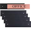 SINYUDUN Confezione da 5 porta porta porta nome in alluminio da parete o porta, supporto da parete per ufficio con nastro biadesivo, per reparto business, sala riunioni, numero stanza (nero, 5 x 25 cm)