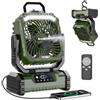 Deepoter Ventilatore da Campeggio Portatile 20000mAh con Nebulizzatore e Luce LED - Ricaricabile, con Gancio e Telecomando, Ideale per Esterno, Tenda e Spiaggia - Verde