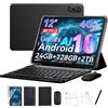 Nexall 2026 Tablet Android 16 Tablet 12 Pollici con Tastiera 4G LTE 5G WiFi 24GB Grigio