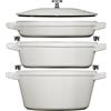 Staub Set di pentole Staub, 3 pezzi | rotonde | in ghisa | tartufo bianco