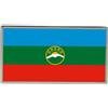 Spilla Risvolto Bandiera Karachay-Cherkessia (Russia) Con Clip A Farfalla 23mm