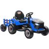 AIYAPLAY Trattore elettrico per bambini con rimorchio, trattore con telecomando, 2 motori, 3 marce, auto elettrica per bambini, con musica, clacson, lancio dolce, 3-5 km/h, per 3-8 anni, blu