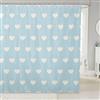 PUOJIEAT Tenda Doccia Antimuffa 120 x 200 a Forma di Cuore Tende Doccia Poliestere Azzurro Tenda Bagno Impermeabile Tende per Doccia in 3D con Ganci 1675-ZUA