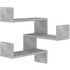 vidaXL Scaffale Angolare Parete Grigio Cemento 40x40x50 cm Truciolato