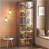 Lxndsf Porta Cappelli in Metallo Porta Casco Moto, Vetrina Porta Cappelli Terra con Porta Antipolvere Portacasco per Bici al Dettaglio, Libreria Modulare Impilabile