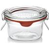 Weck Rim Mini - Vasetto Rotondo con Coperchio, Vetro, Transparente, 50 ml, Confezione da 12