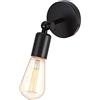 iDEGU Lampada da Parete Vintage Industriale Lampada a Muro in Metallo Applique da Parete Orientabile di 180° E27 Illuminazione da Parete Interni per Camera da Letto Bagno Corridoio Soggiorno (Nero)