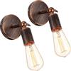 iDEGU 2 Pezzi Lampada da Parete Vintage Industriale Lampada a Muro in Metallo Applique da Parete Orientabile 180° E27 Illuminazione da Parete Interni per Camera da Letto Corridoio (Ruggine Bronzo)