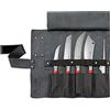 Dick F.DICK Red Spirit Leather Roller Bag (5-Piece, Black, Content: Boning Knife, Tanto, Disassembly Knife, Chef's Knife, Buffet Tweezers) 8176800-01