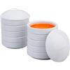 DICOSMETIC Set di 2 tavolozze rotonde impilabili in ceramica a 5 strati per miscelare tavolozze di acquerelli in porcellana con coperchio per artista Guazzo Pigmento inchiostro cinese