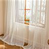 MYSKY HOME Tende in pizzo con fiori vintage, stile boho, per soggiorno, moderne, colore bianco, trasparente, con tasca per bastone, set da 2 pezzi, 245 x 140 cm (altezza x larghezza)