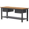 SOGI Banco da lavoro SOGI X3N_117L - 2 m - piano in legno - 1 + 1 cassetti - grigio antracite