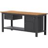 SOGI Banco lavoro SOGI X3N_119L - 2 m - piano in legno - 1 cassetto + armadio con anta e cassetto