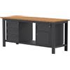 SOGI Banco lavoro SOGI X3N_121L - 2 m - piano in legno - 3 cassetti + armadio con anta e cassetto