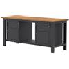 SOGI Banco lavoro SOGI X3N_123L - 2 m - piano in legno - 2 armadi con anta e cassetto