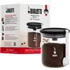 Bialetti Barattolo Moka Per Caffè, Tappo Ermetico, Cucchiaio Dosacaffè, Vetro, 250 Gr, Nero, Trasparente