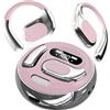 BZRYPREC OWS - Auricolari traduttore AI in 144 lingue, traduzione vocale in tempo reale con riconoscimento dell'accento, auricolari Bluetooth per apprendimento/viaggio/lavoro (rosa)