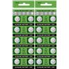 Klaisy Batteria a bottone, confezione da 10 pezzi/20 pezzi AG1/364/LR621 batterie alcaline a bottone AG2/LR726/396 per orologi e giocattoli