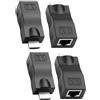 Times Mark 4 estensori da HDMI a RJ45, convertitore di estensione del cavo di rete 1080p da HDMI a rete Ethernet, convertitore trasmettitore e ricevitore di CAT6