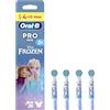 Oral-B Testine di Ricambio Kids 3+, Bianche, con Disney Frozen, 4 Ricambi | 4 Testine di Ricambio per Spazzolino Elettrico Pro Kids 3+ Disney Frozen, Setole Extra Morbide, per Bambini dai 3 Anni in su